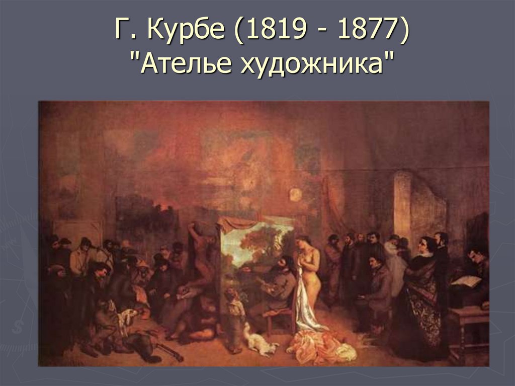 Г. Курбе (1819 - 1877) "Ателье художника"