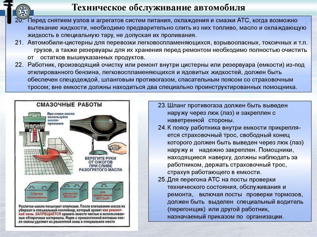 Безопасность технического устройства. Техника безопасности при ремонте системы питания. Техника безопасности при проведении ремонта автомобилей. Техника безопасности при техническом обслуживании автомобиля. Требования безопасности транспортных средств.