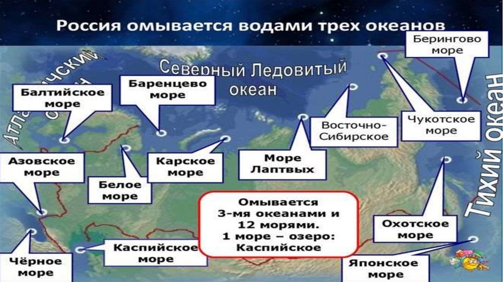 Какое море омывает с запада. Моря омывающие Россию. Моря которые омывают Россию. Россия омывается водами трех океанов. Моря омывающие Россию на карте.