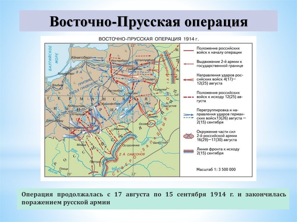 Восточно прусская операция 1914 карта