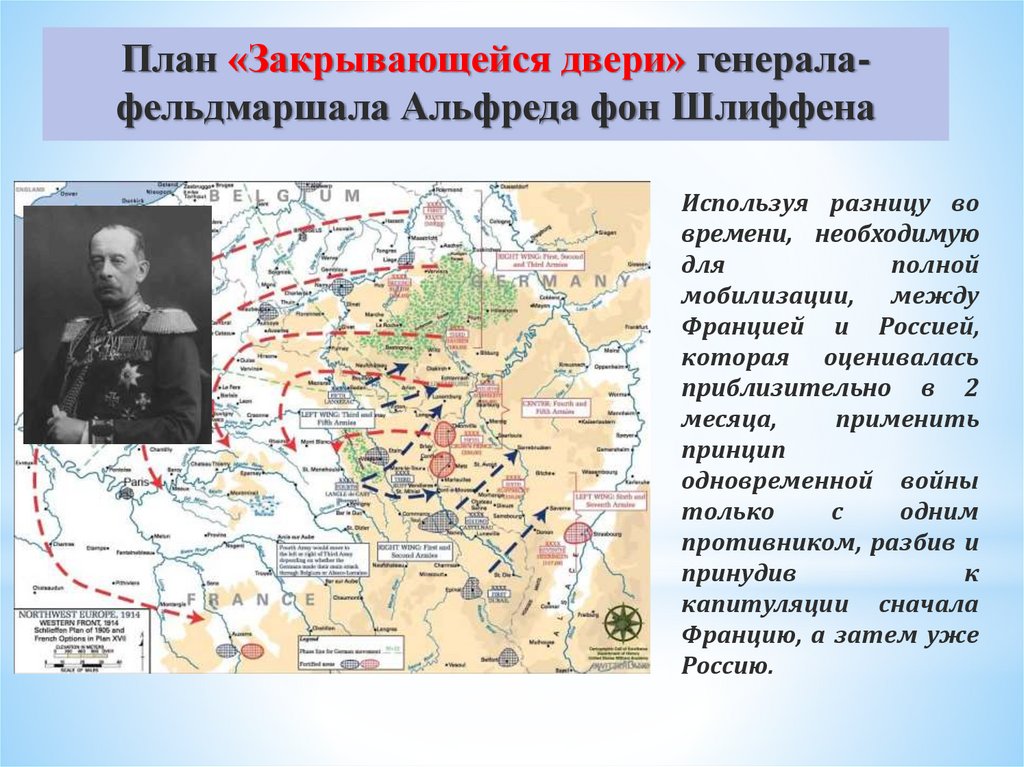 В чем состояла суть плана войны в европе разработанного начальником генштаба германии