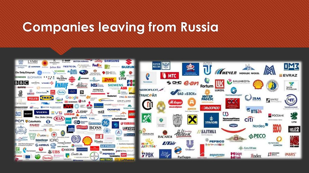 Companies leaving from Russia