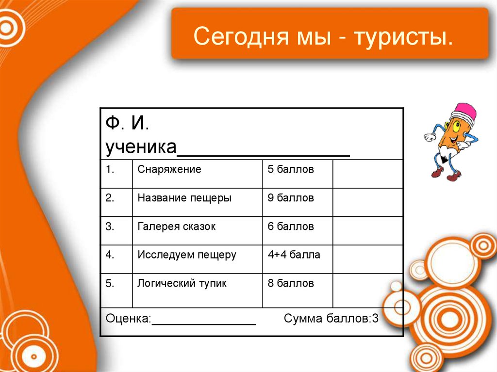 Сегодня мы - туристы.