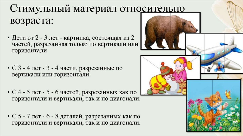 Складывание разрезных фигур и картинок