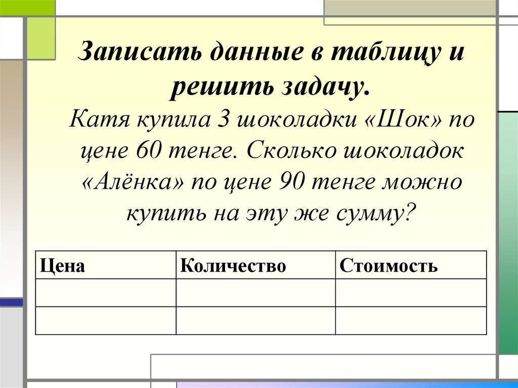 Факторы от которых зависит задание размеров