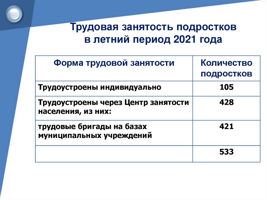 Занятость детей в летний период образец