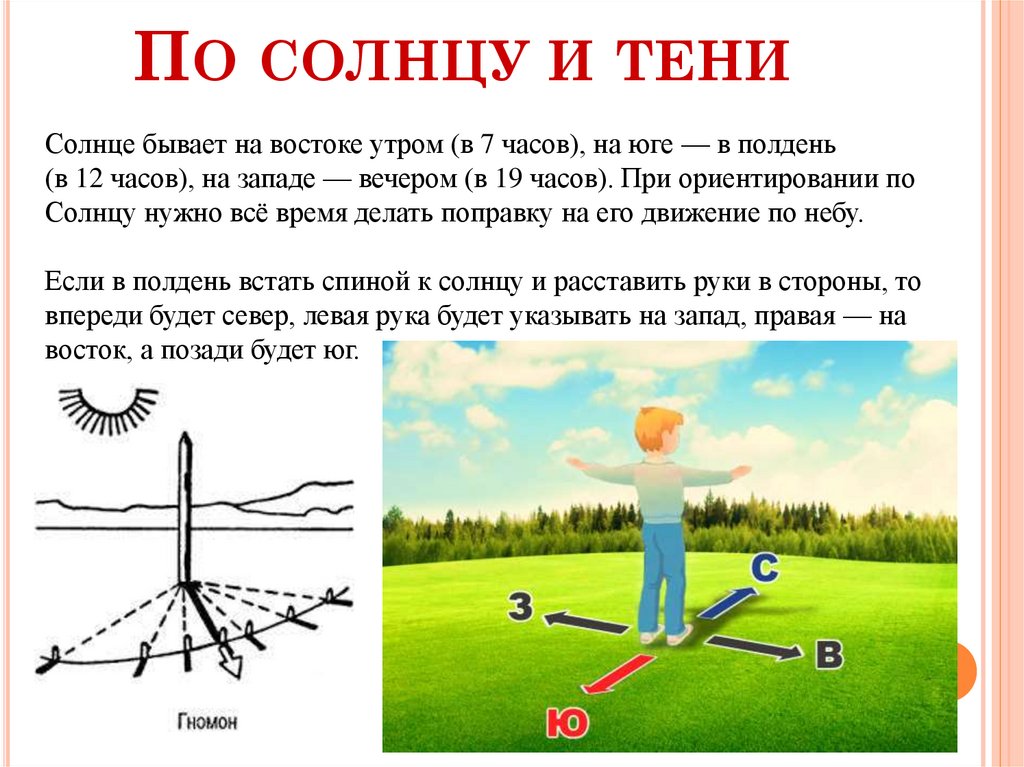 Презентация ориентирование по солнцу