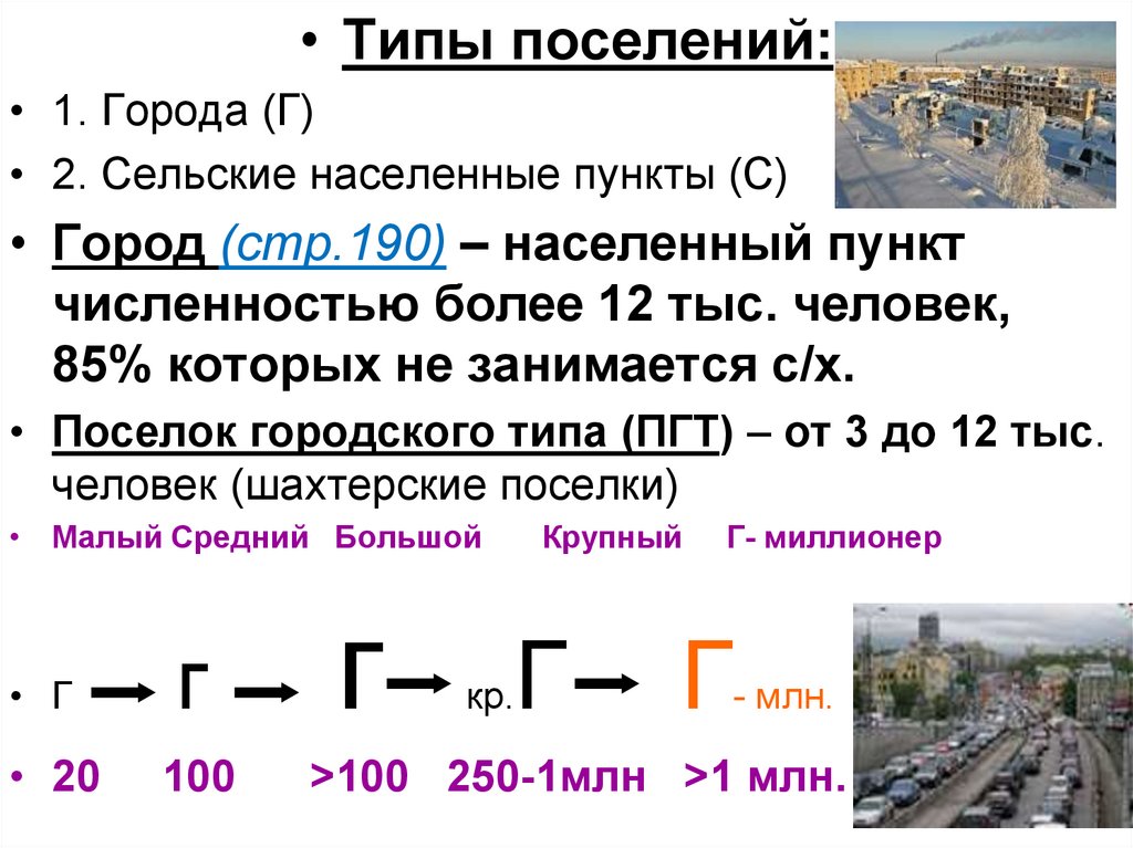 Город и сельское население