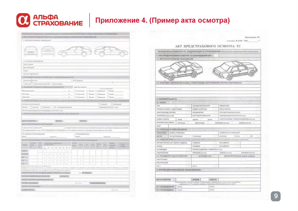 Приложение 4. (Пример акта осмотра)