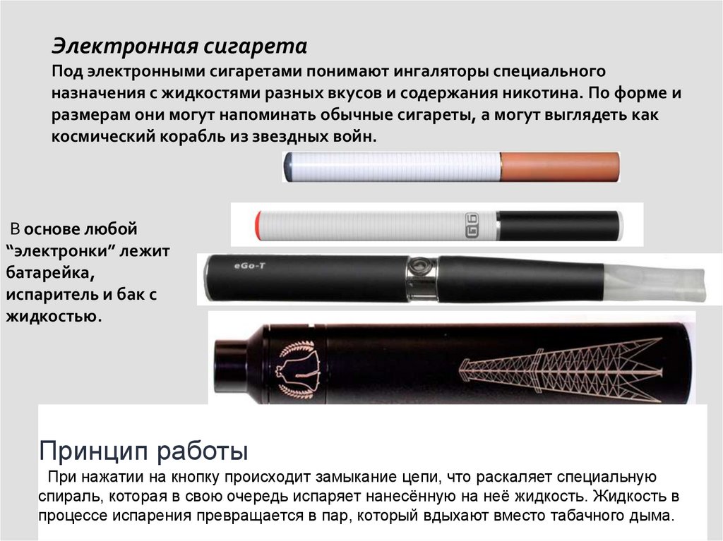 Сравнение сигарет и электронных сигарет