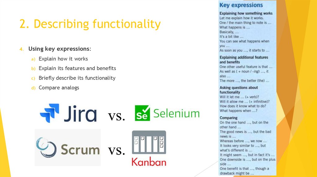 2. Describing functionality