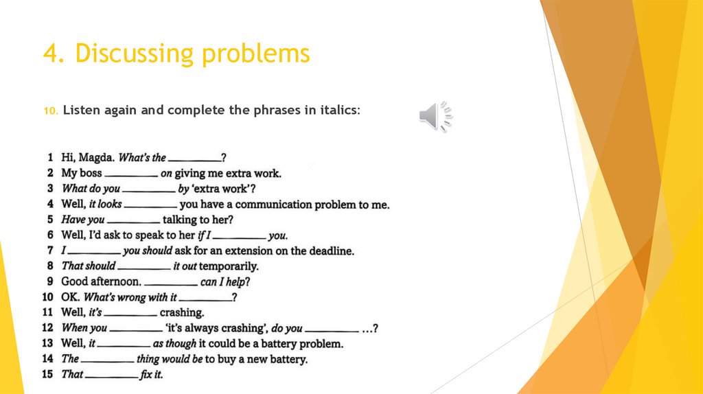 4. Discussing problems