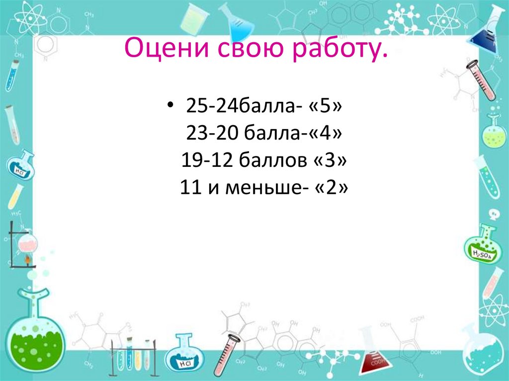Оцени свою работу.