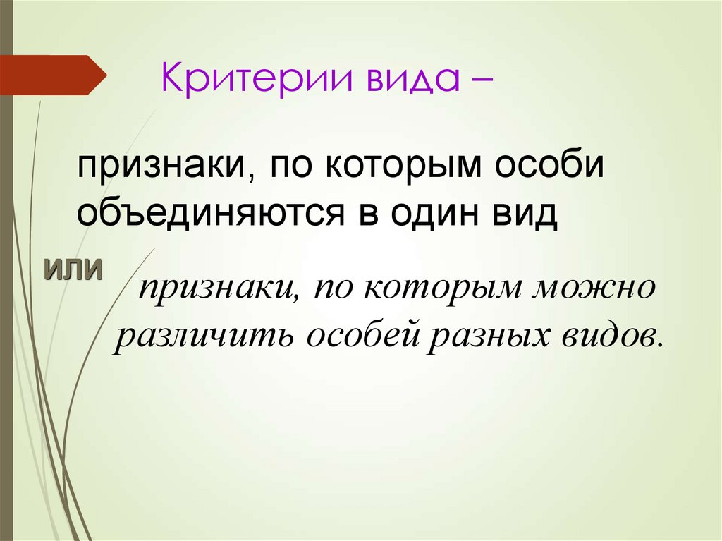 Критерии вида –