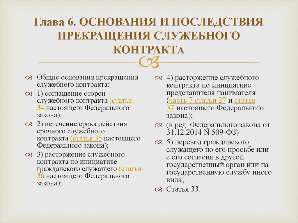 Расторжение служебного контракта по инициативе служащего