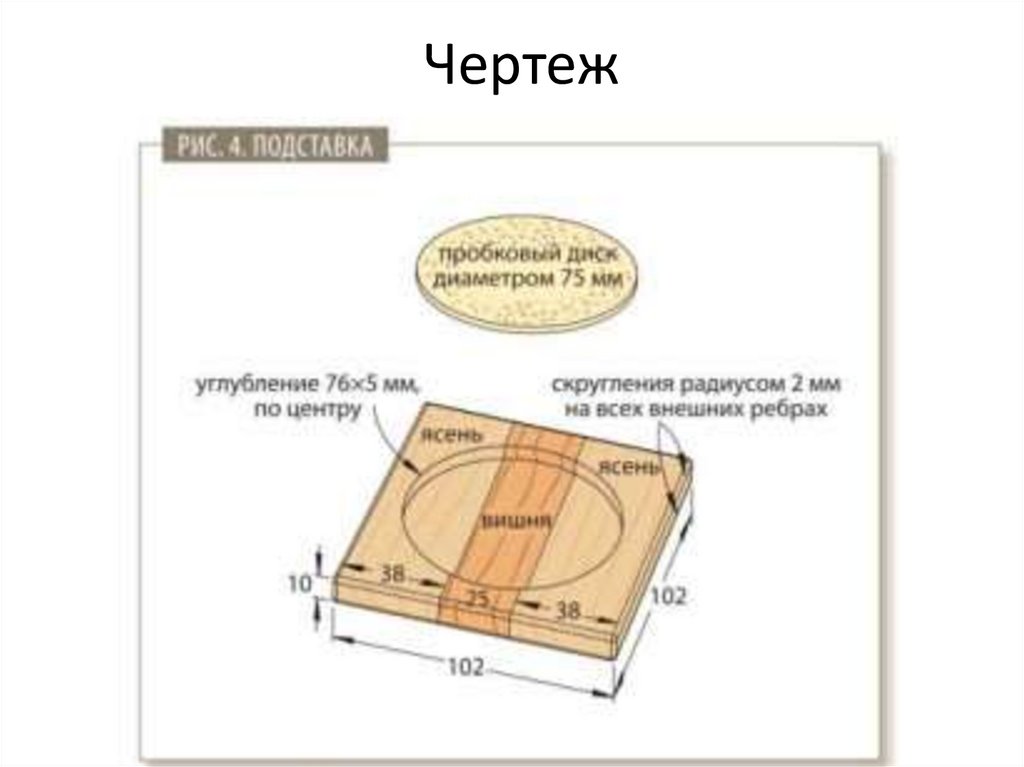 Чертеж подставки под горячее