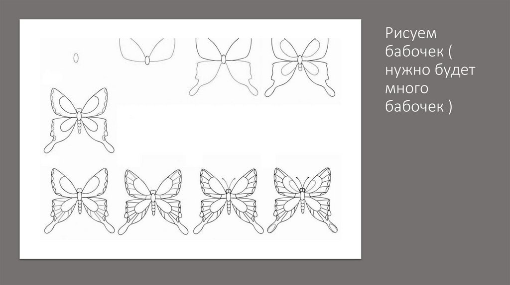 Рисуем бабочек ( нужно будет много бабочек )