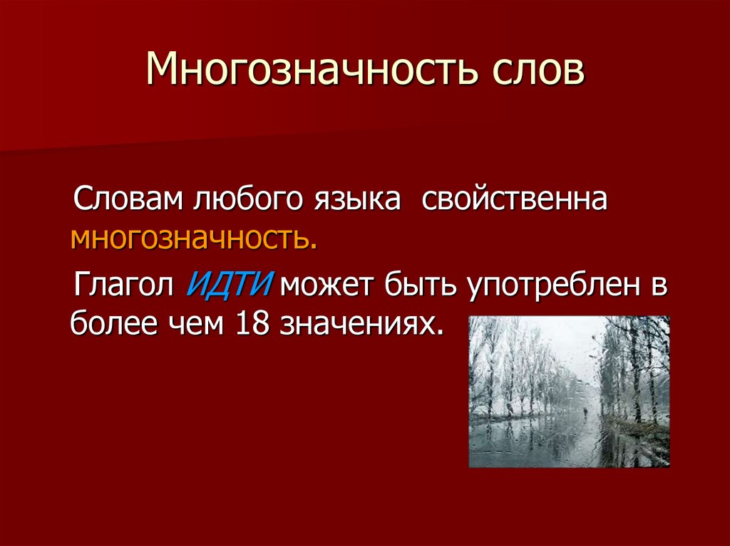 Многозначность слов в английском языке проект