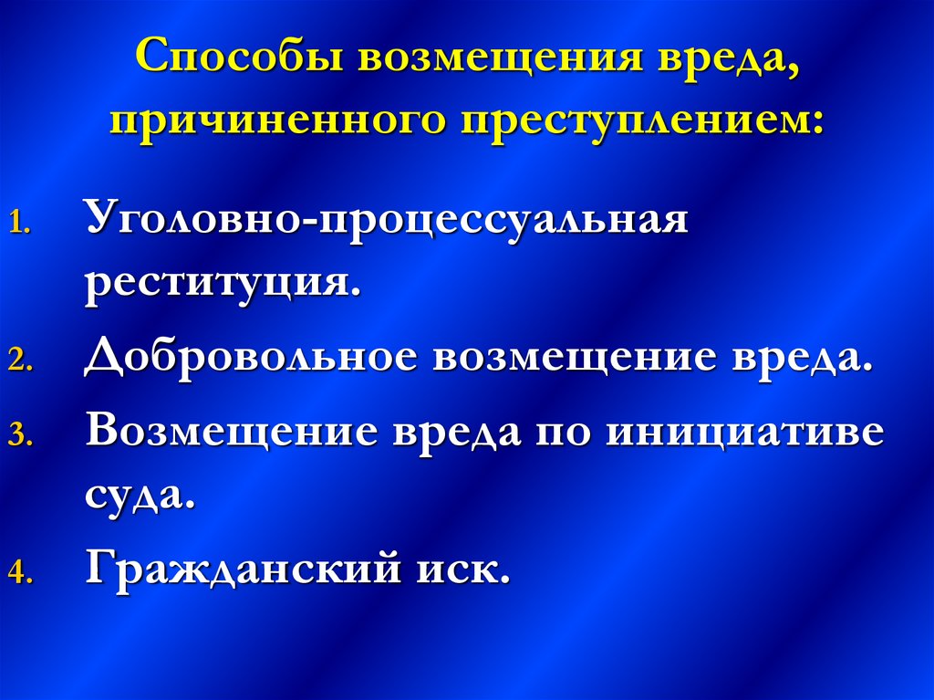 Взыскание вреда причиненного преступлением