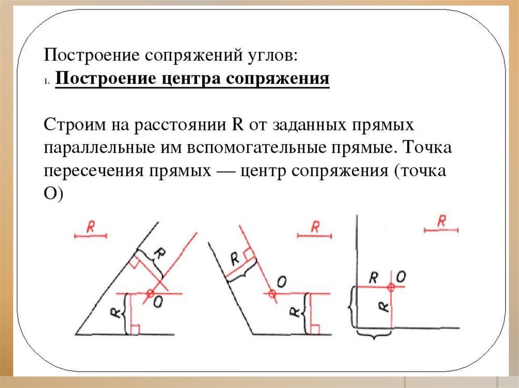 Начертить 3 угла. Сопряжение углов радиусом 15 мм. Сопряжение углов радиусом 10 мм. Сопряжение углов в черчении. Сопряжения параллельных линий в черчение.