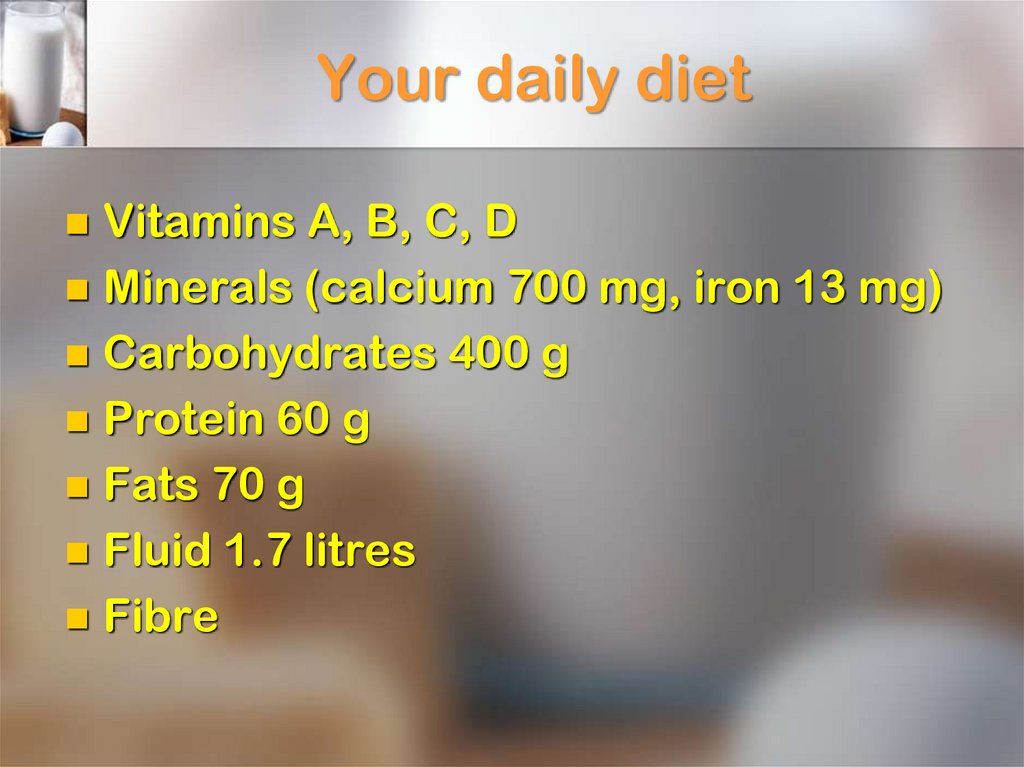 Your daily diet