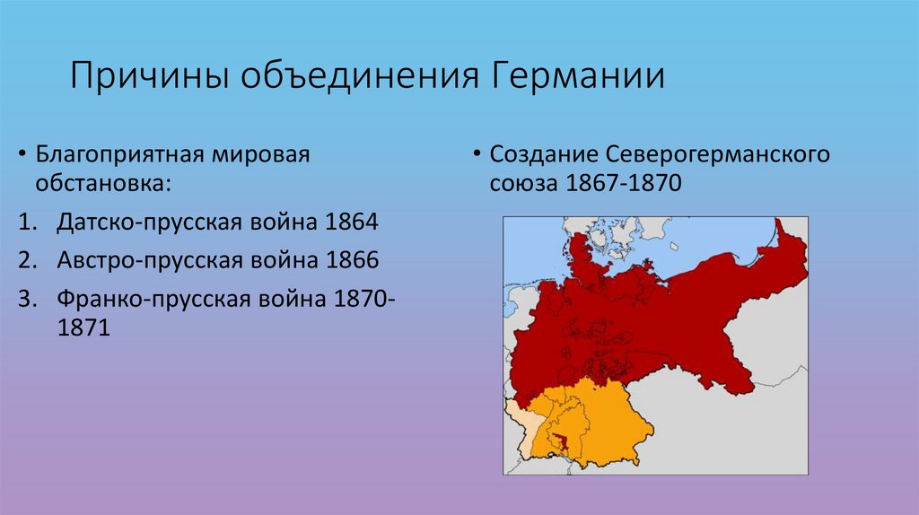 Почему было 2 германии. Объединение Германии 1864 1871. Таблица последствия объединения Германии. Причины воссоединения Германии 1871. Причины объединения Германии.