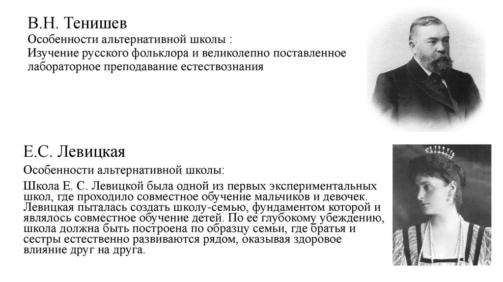 В.Н. Тенишев Особенности альтернативной школы : Изучение русского фольклора и великолепно поставленное лабораторное