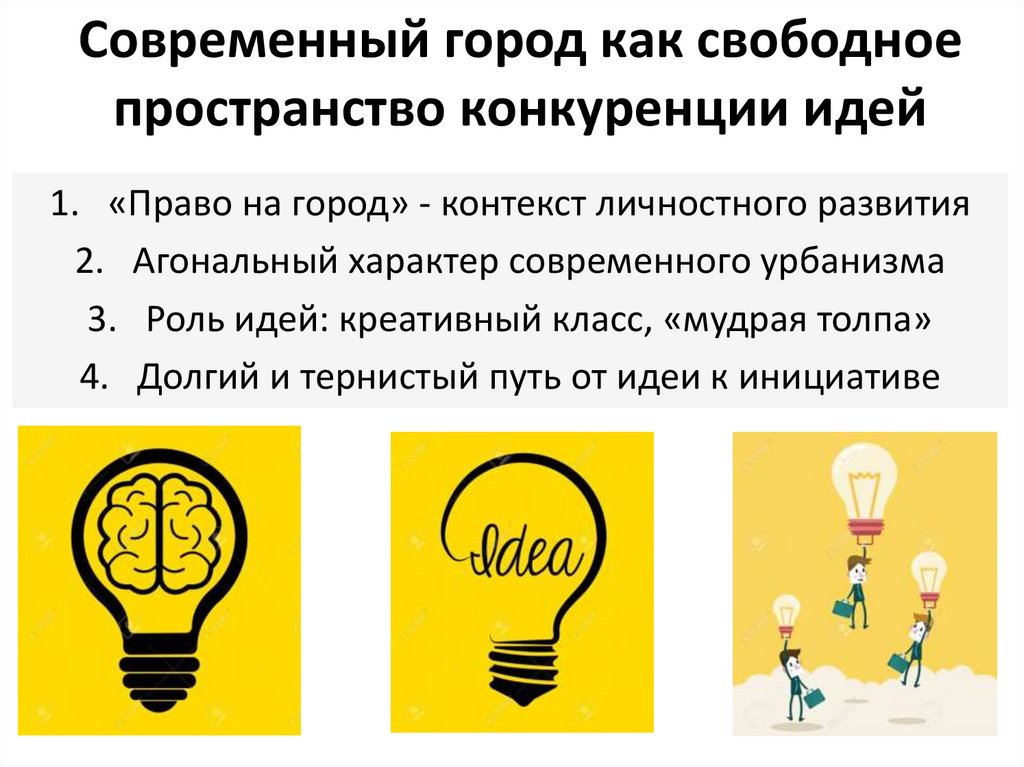 Современный город как свободное пространство конкуренции идей
