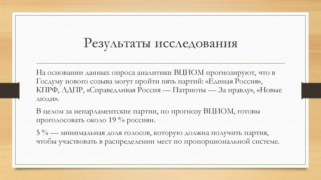Результаты исследования