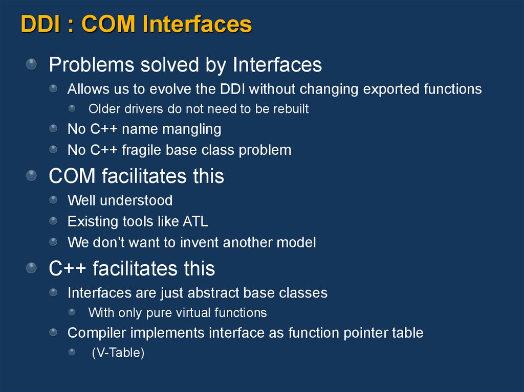 DDI : COM Interfaces
