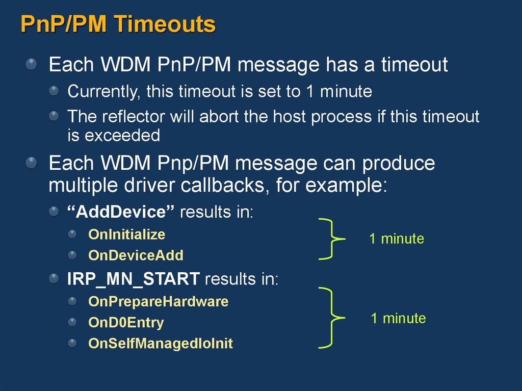 PnP/PM Timeouts