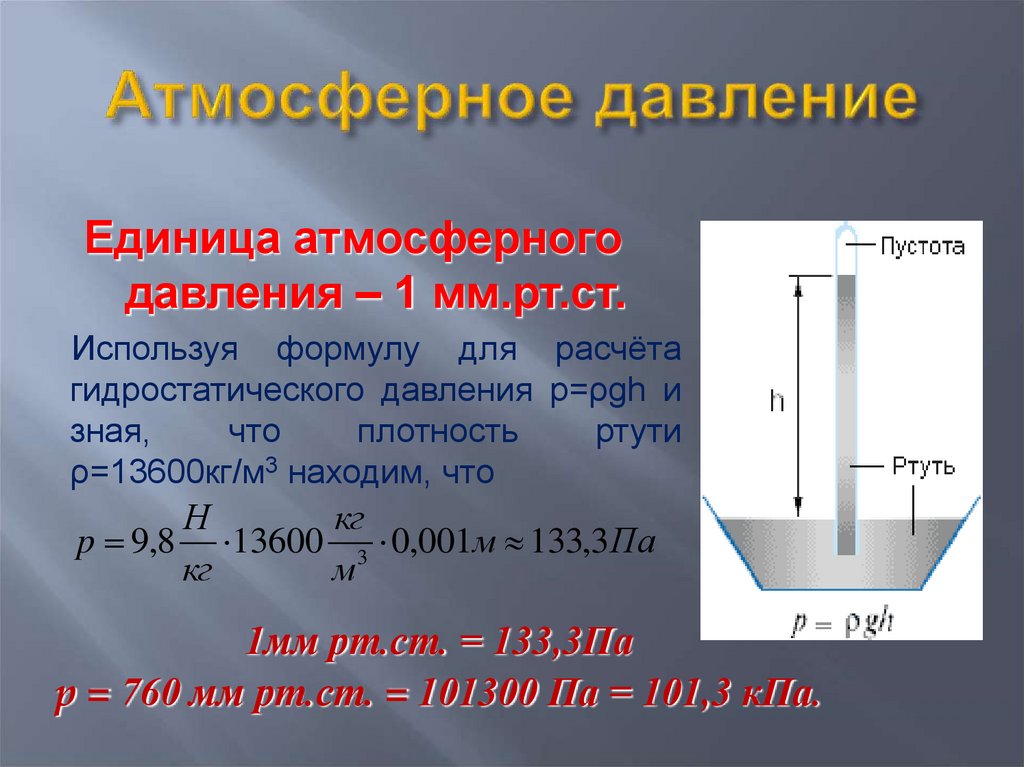 Гидростатический латынь. Атмосферное давление формула физика. Как найти атмосферное давление формула. Как определить давление воздуха. Формула расчета атмосферного давления.
