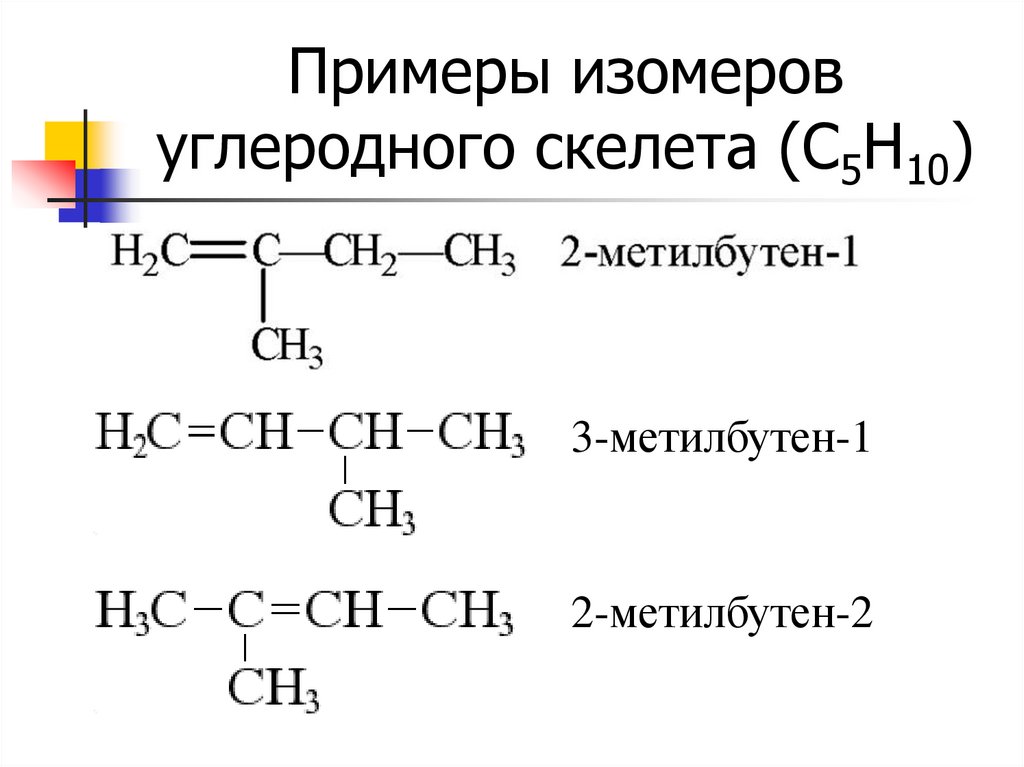 4 изомеров углеродного скелета