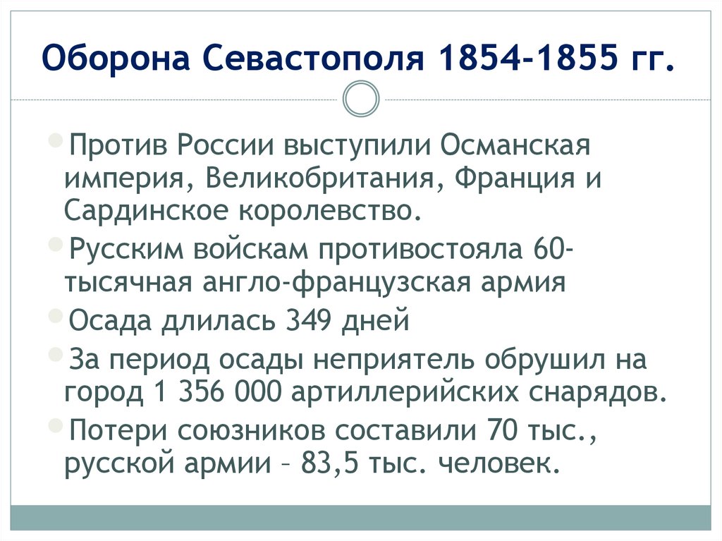 Оборона Севастополя 1854-1855 гг.