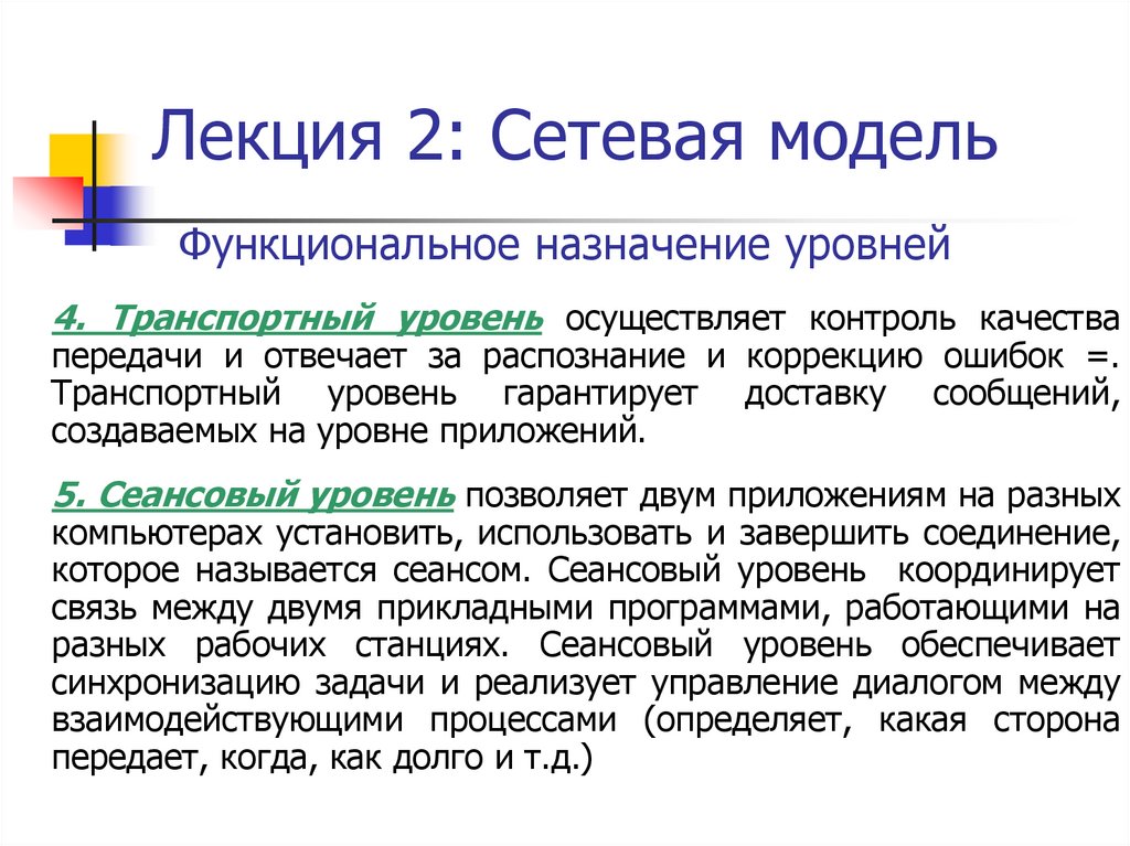 Лекция 2: Сетевая модель