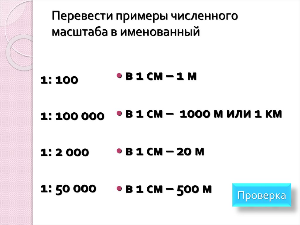 Как перевести именованный масштаб в численный