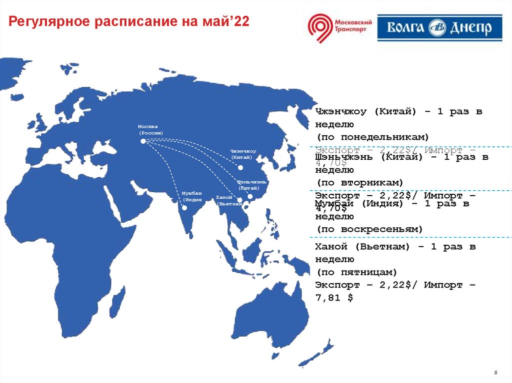 Регулярное расписание на май’22