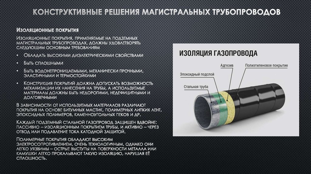 Конструктивные решения магистральных трубопроводов