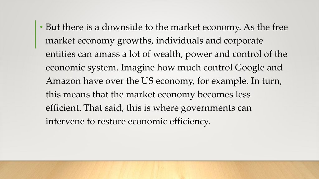 role of government in market economy