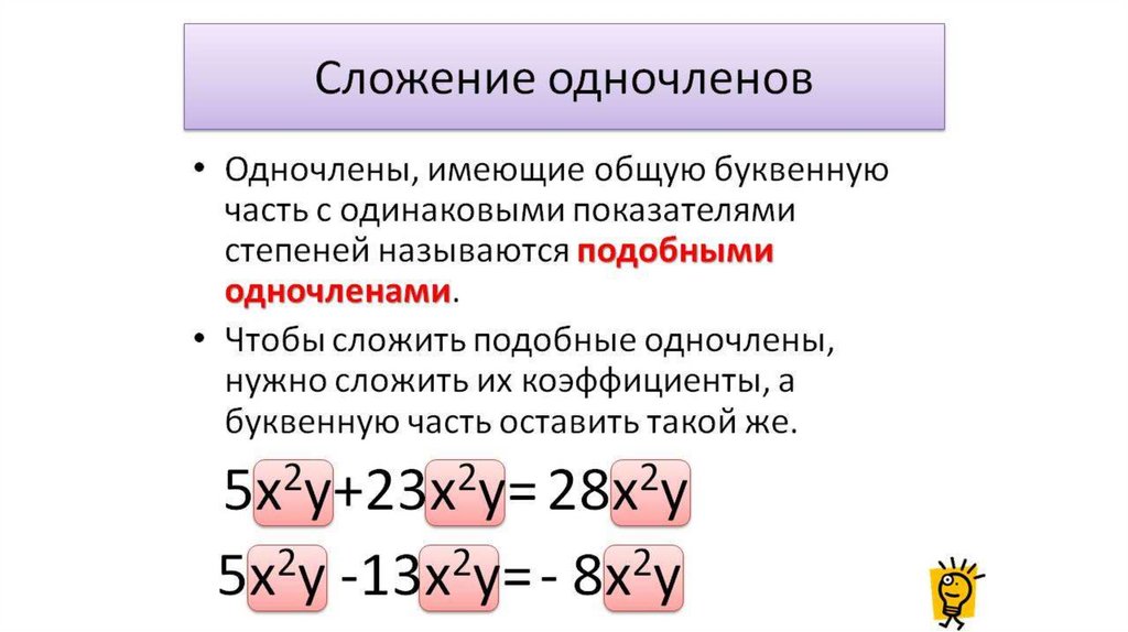 Презентация многочлены и одночлены