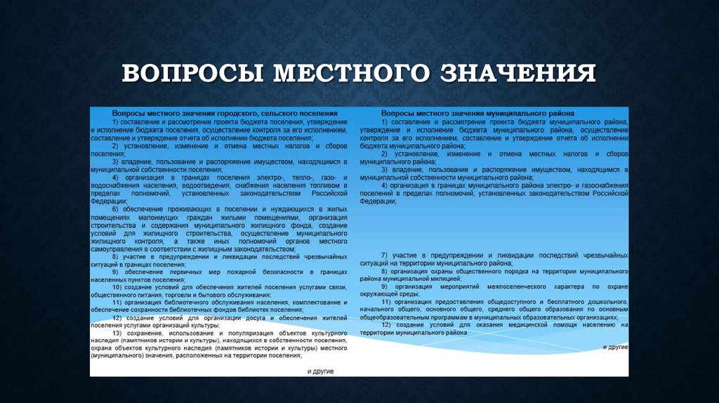 Вопросы местного значения