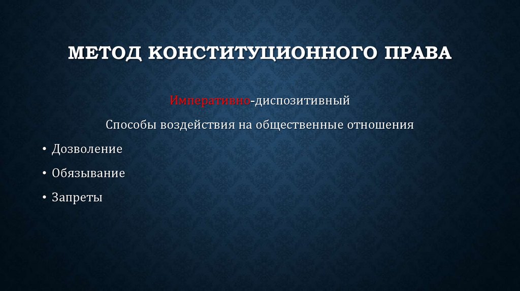 Метод конституционного права