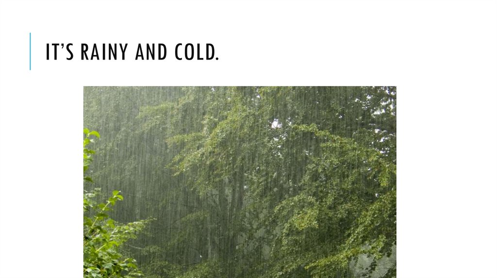 It’s Rainy and cold.