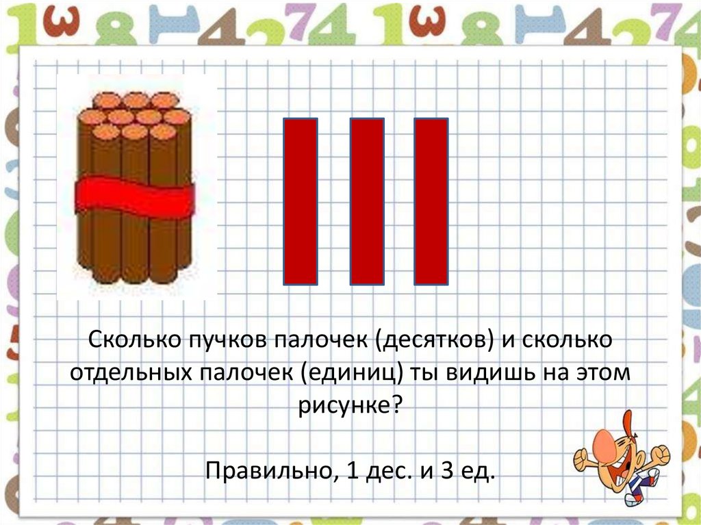 Палочки десятки и единицы