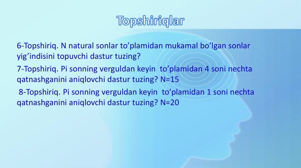 Topshiriqlar