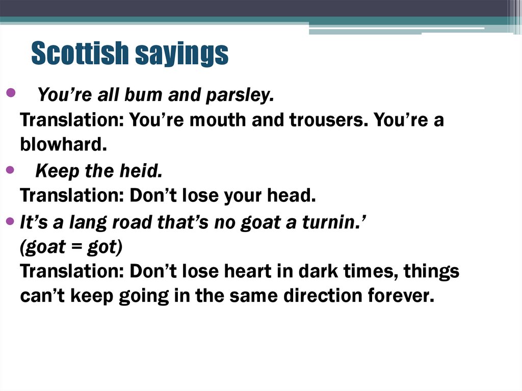Scottish sayings