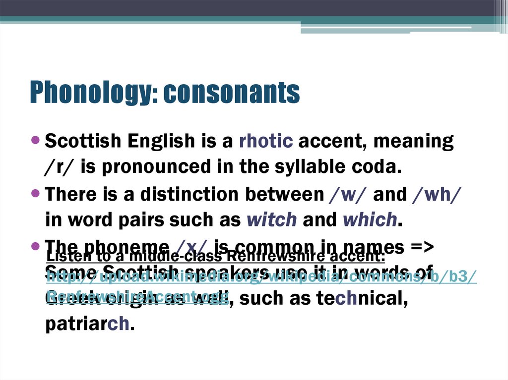 Phonology: consonants