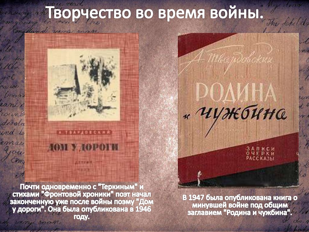 Презентация дом у дороги твардовский