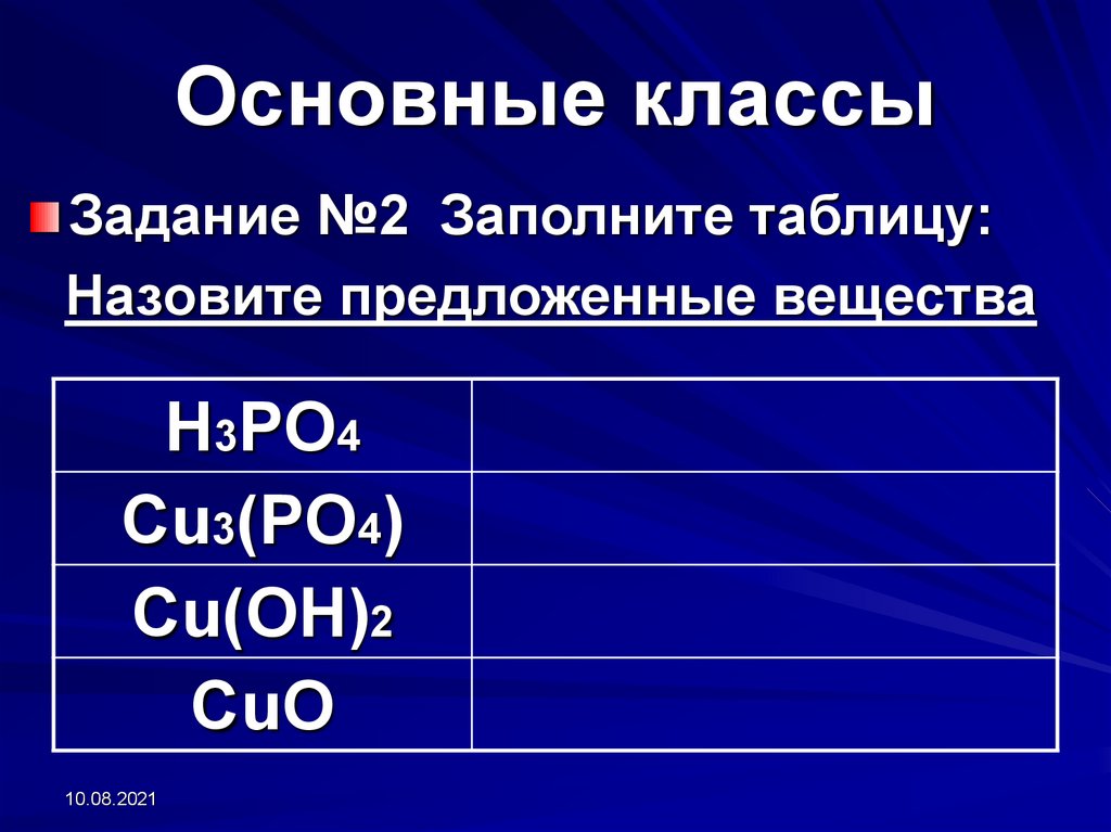 Основные классы