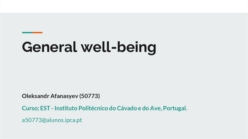 General Well Being 